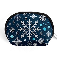 Snowflakes Pattern Accessory Pouch (medium) by Modalart