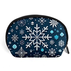 Snowflakes Pattern Accessory Pouch (large) by Modalart