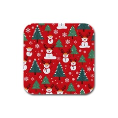 Christmas Decoration Rubber Square Coaster (4 Pack) by Modalart