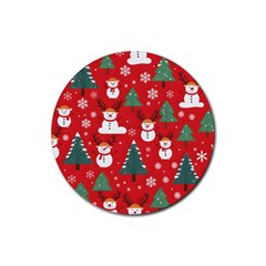 Christmas Decoration Rubber Round Coaster (4 Pack) by Modalart