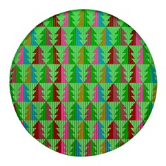 Christmas Background Paper Round Glass Fridge Magnet (4 Pack) by Modalart