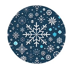 Snowflakes Pattern Mini Round Pill Box by Modalart