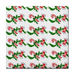 Sweet Christmas Candy Cane Tile Coaster by Modalart