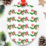 Sweet Christmas Candy Cane Ornament (Oval) Front