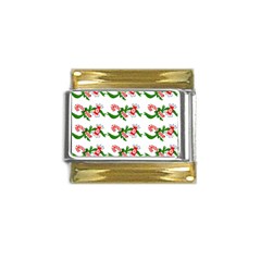 Sweet Christmas Candy Cane Gold Trim Italian Charm (9mm) by Modalart