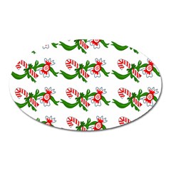 Sweet Christmas Candy Cane Oval Magnet by Modalart