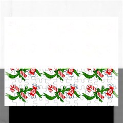 Sweet Christmas Candy Cane Rectangular Jigsaw Puzzl by Modalart