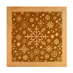 Snowflakes Pattern Wood Photo Frame Cube by Modalart