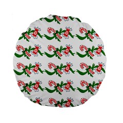 Sweet Christmas Candy Cane Standard 15  Premium Flano Round Cushions by Modalart