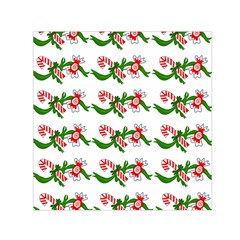 Sweet Christmas Candy Cane Square Satin Scarf (30  X 30 ) by Modalart