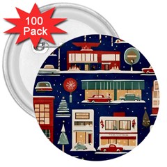 Background Mid Century Modern 3  Buttons (100 Pack)  by Modalart