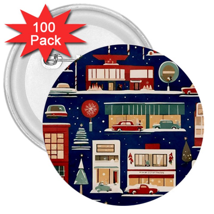 Background Mid Century Modern 3  Buttons (100 pack) 