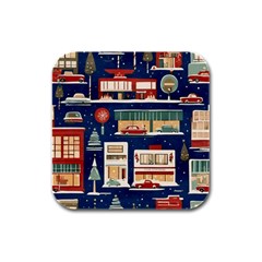 Background Mid Century Modern Rubber Square Coaster (4 Pack) by Modalart