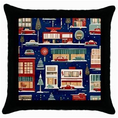 Background Mid Century Modern Throw Pillow Case (black) by Modalart