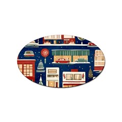 Background Mid Century Modern Sticker Oval (100 Pack) by Modalart