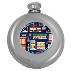 Background Mid Century Modern Round Hip Flask (5 Oz) by Modalart