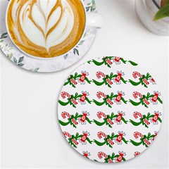 Sweet Christmas Candy Cane Uv Print Round Tile Coaster by Modalart