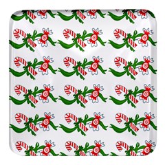 Sweet Christmas Candy Cane Square Glass Fridge Magnet (4 Pack) by Modalart