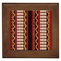 Textile Pattern Abstract Fabric Framed Tile by Modalart