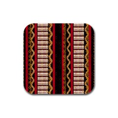 Textile Pattern Abstract Fabric Rubber Square Coaster (4 Pack) by Modalart