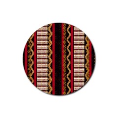 Textile Pattern Abstract Fabric Rubber Round Coaster (4 Pack) by Modalart