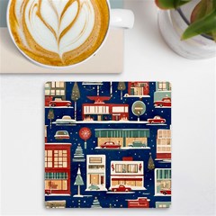 Background Mid Century Modern Uv Print Square Tile Coaster  by Modalart