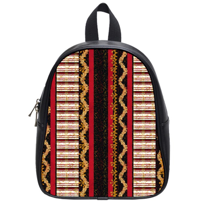 Textile Pattern Abstract Fabric School Bag (Small)