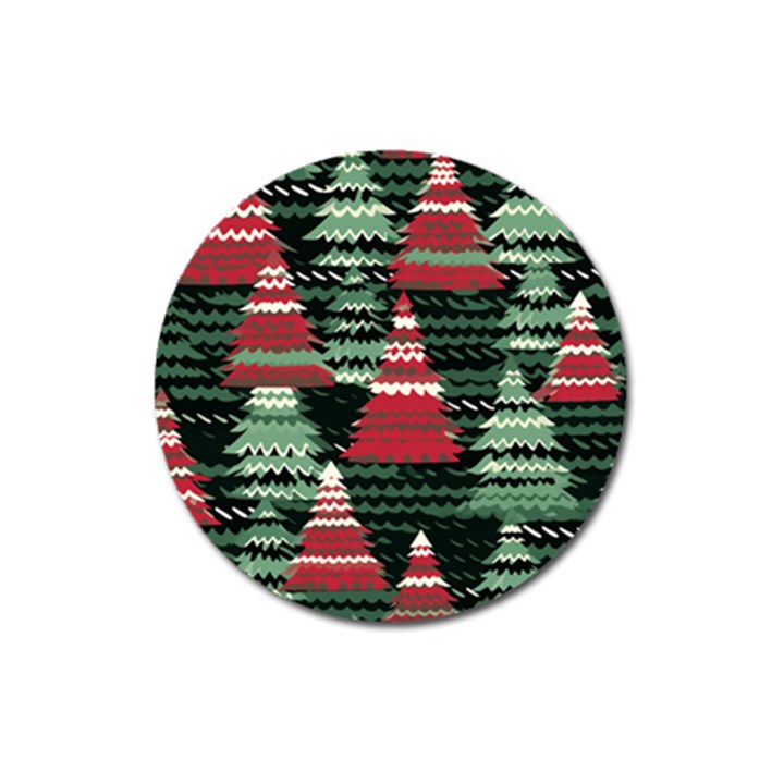 Christmas Trees Magnet 3  (Round)