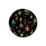 Christmas Ornaments Rubber Round Coaster (4 pack) Front