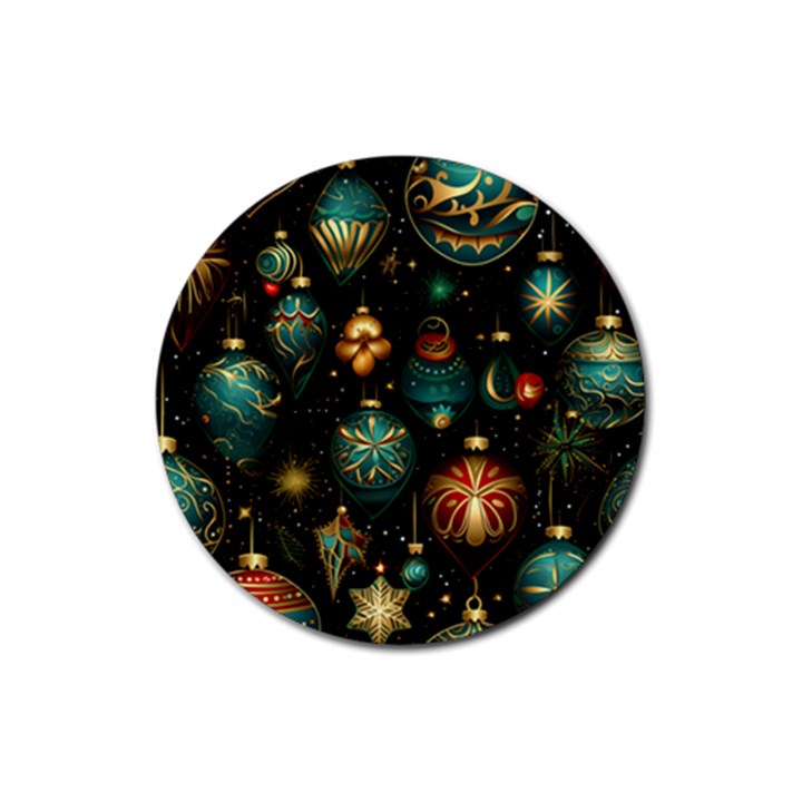 Christmas Ornaments Rubber Round Coaster (4 pack)