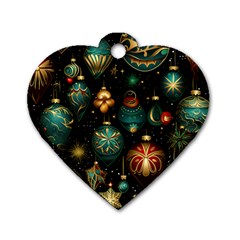 Christmas Ornaments Dog Tag Heart (one Side) by Modalart