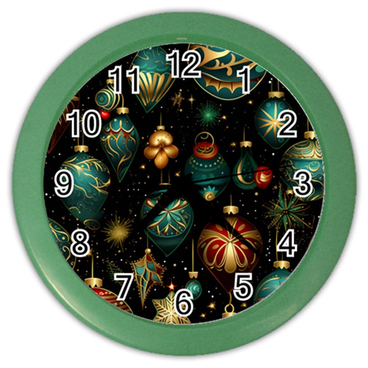 Christmas Ornaments Color Wall Clock