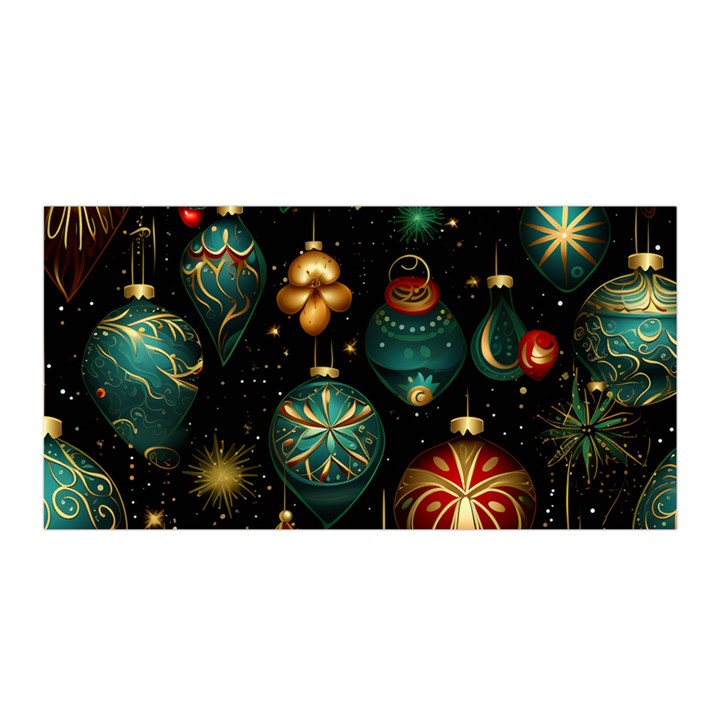 Christmas Ornaments Satin Wrap 35  x 70 