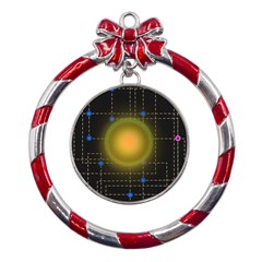 Technology System Metal Red Ribbon Round Ornament by Modalart