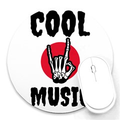 Cool Music Round Mousepad by Modalart