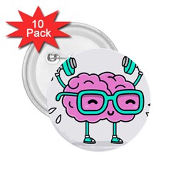 Brain Motivation Mental Activity 2 25  Buttons (10 Pack)  by Modalart