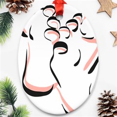 Feet Toes Foot Barefoot Footprint Ornament (oval) by Modalart