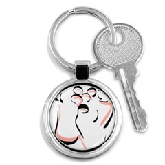 Feet Toes Foot Barefoot Footprint Key Chain (round) by Modalart