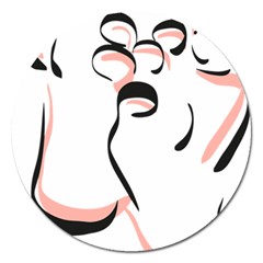 Feet Toes Foot Barefoot Footprint Magnet 5  (round) by Modalart