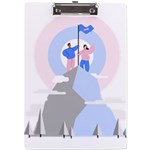 Achievement Success Mountain Clouds A4 Acrylic Clipboard Front