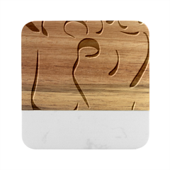 Feet Toes Foot Barefoot Footprint Marble Wood Coaster (square)