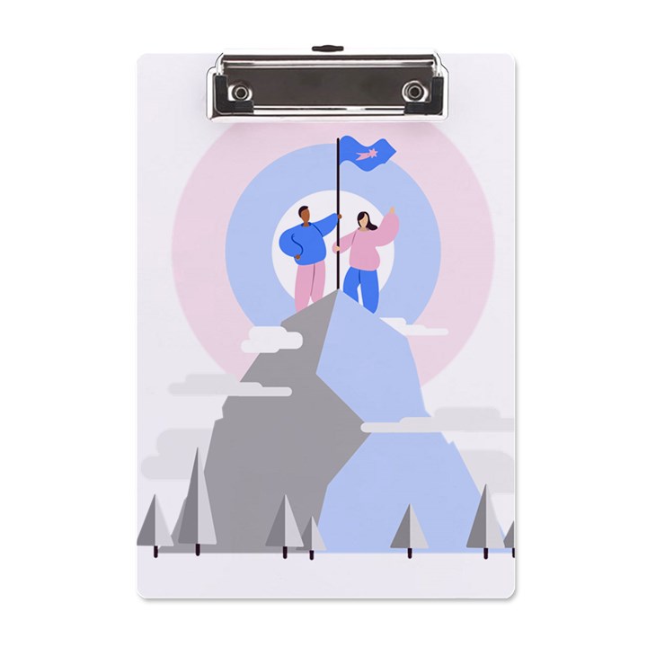 Achievement Success Mountain Clouds A5 Acrylic Clipboard