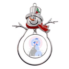 Achievement Success Mountain Clouds Metal Snowman Ornament