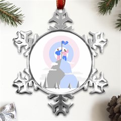 Achievement Success Mountain Clouds Metal Small Snowflake Ornament by Modalart