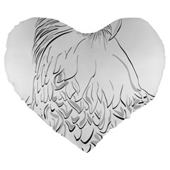 Eagle Birds Of Prey Raptor Large 19  Premium Heart Shape Cushions by Modalart