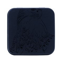 Eagle Birds Of Prey Raptor Square Metal Box (black) by Modalart