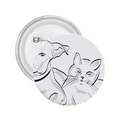 Dog Cat Domestic Animal Silhouette 2.25  Buttons