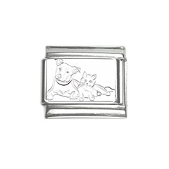 Dog Cat Domestic Animal Silhouette Italian Charm (9mm)