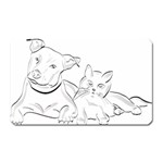 Dog Cat Domestic Animal Silhouette Magnet (Rectangular) Front