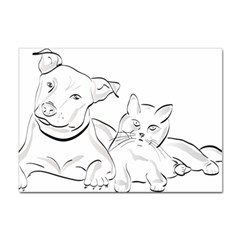 Dog Cat Domestic Animal Silhouette Sticker A4 (10 pack)